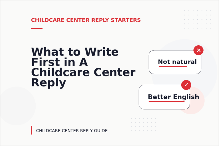 What to Write First in A Childcare Center Reply What to Write First in A Childcare Center Reply
