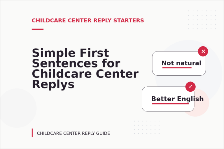 Simple First Sentences for Childcare Center Replys Simple First Sentences for Childcare Center Replys