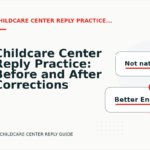 Childcare Center Reply Practice: Before and After Corrections